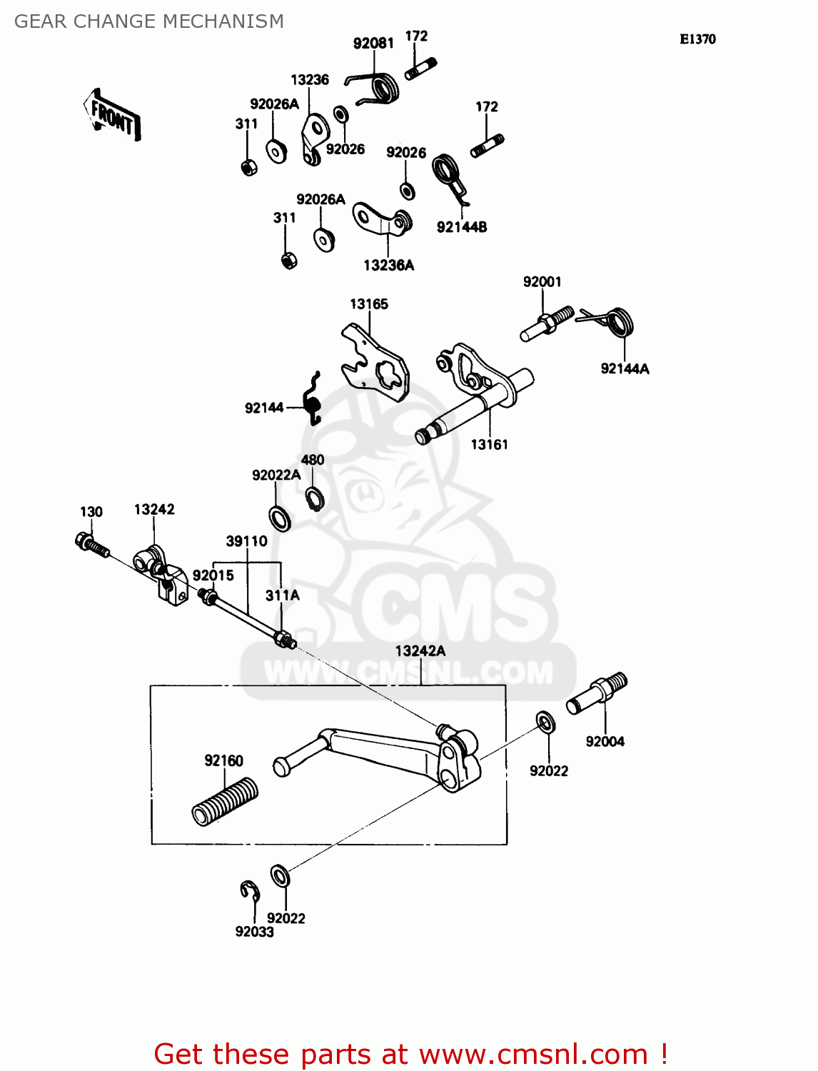 GEAR CHANGE MECHANISM ZX1100C1 ZX11 1990 USA CALIFORNIA CANADA