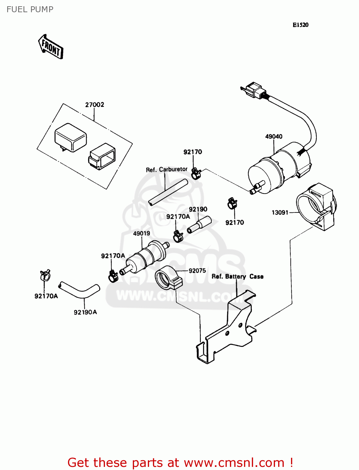 FUEL PUMP ZX1100C1 ZX11 1990 USA CALIFORNIA CANADA