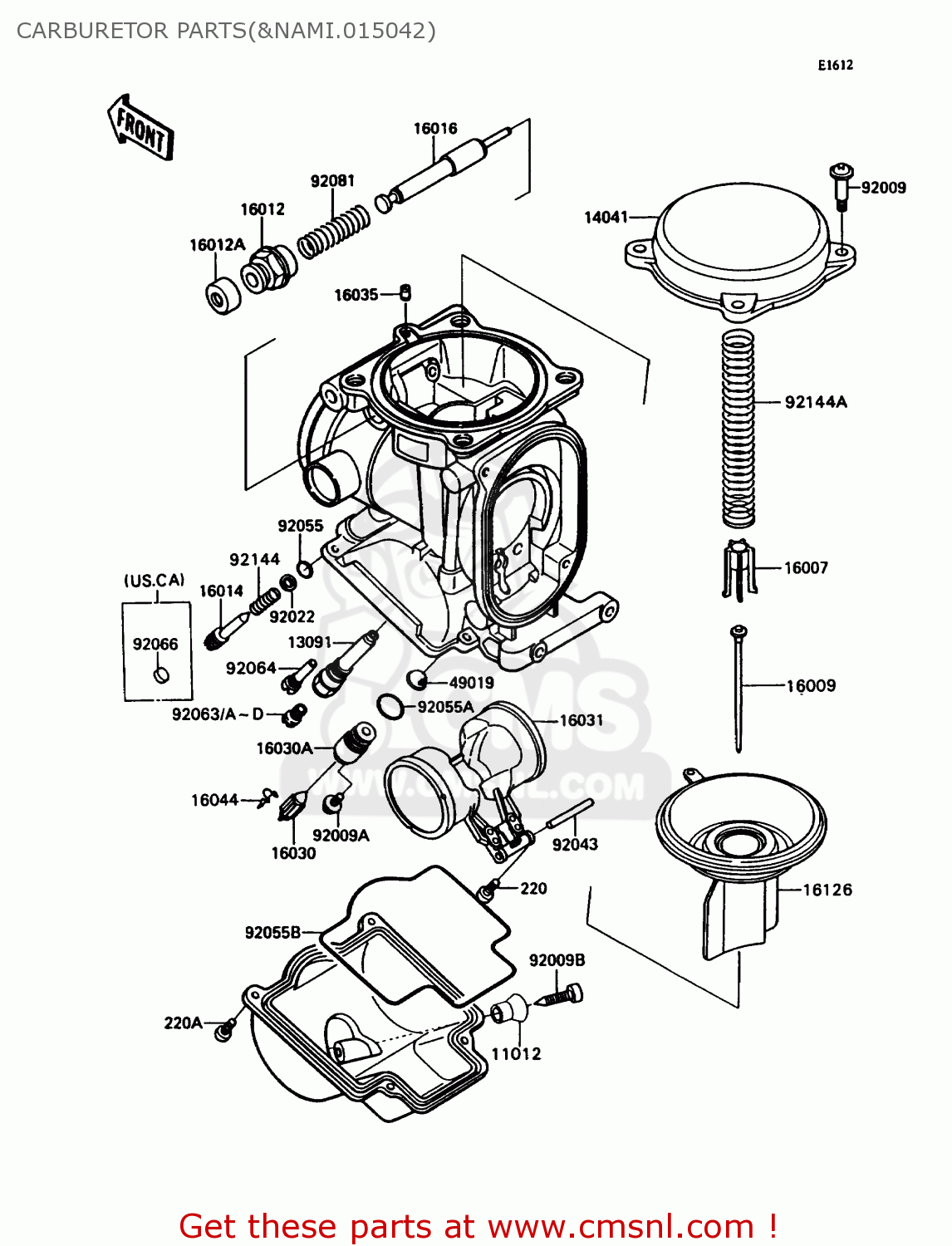 CARBURETOR PARTS(&NAMI.015042) ZX1100C1 ZX11 1990 USA CALIFORNIA CANADA