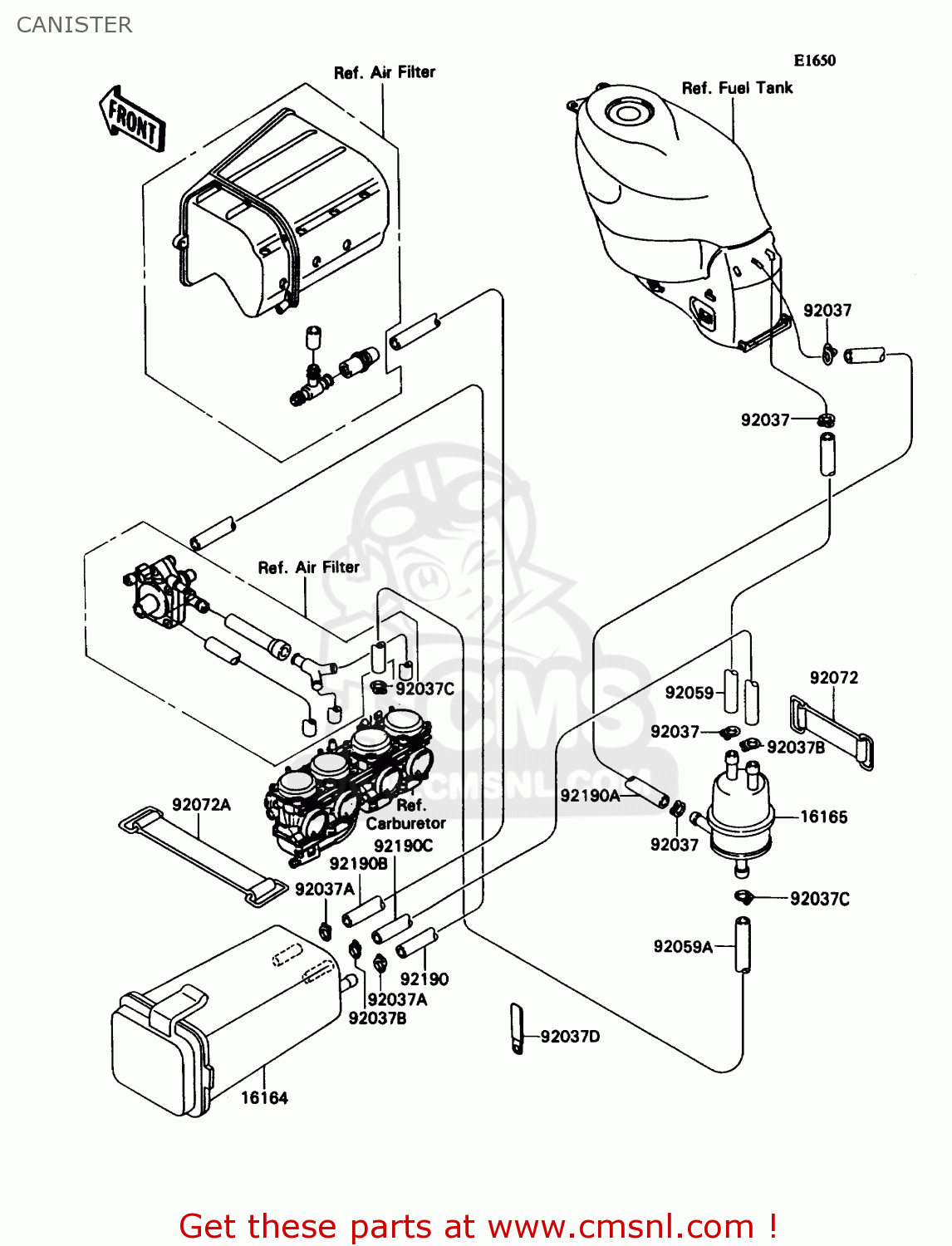 CANISTER ZX1100C1 ZX11 1990 USA CALIFORNIA CANADA