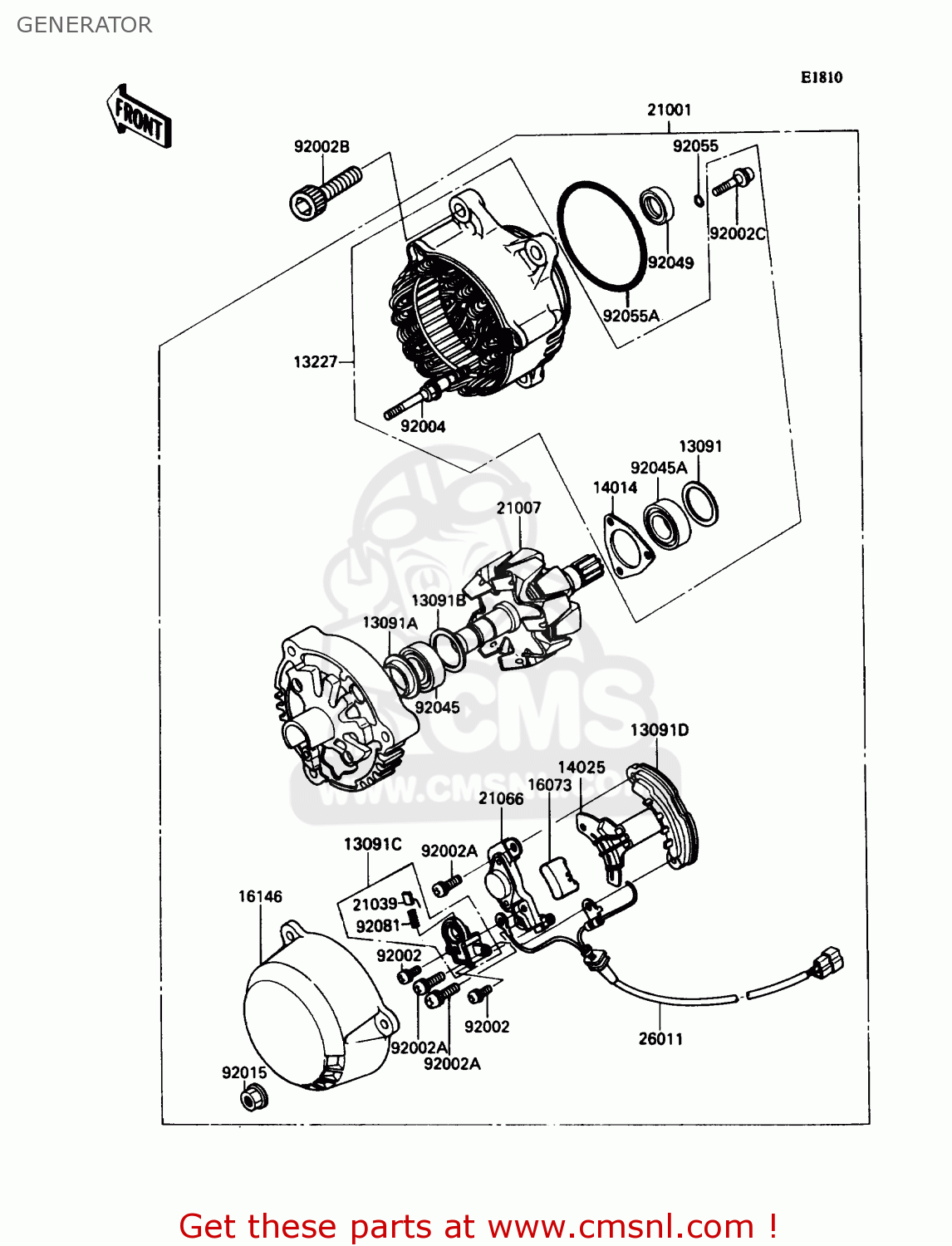 GENERATOR ZX1100C1 ZX11 1990 USA CALIFORNIA CANADA