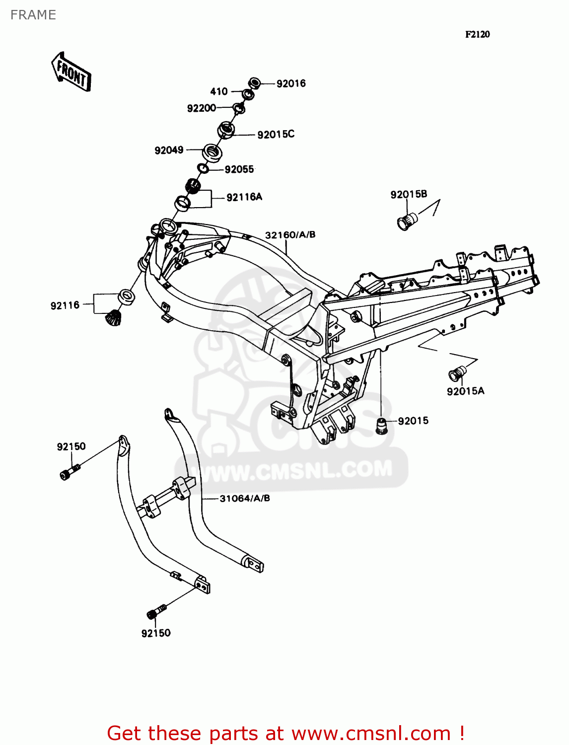 FRAME ZX1100C1 ZX11 1990 USA CALIFORNIA CANADA