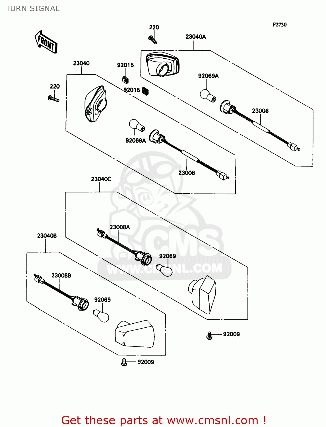 TURN SIGNAL ZX1100C1 ZX11 1990 USA CALIFORNIA CANADA