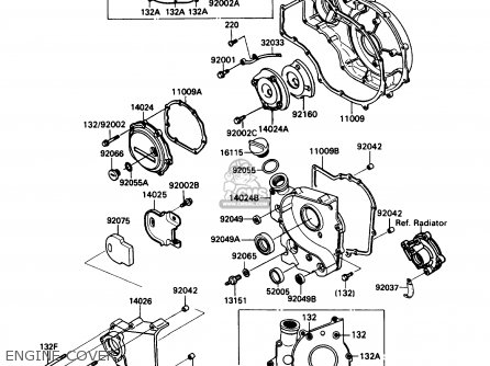 ENGINE COVER - ZX1100C1 ZX11 1990 USA CALIFORNIA CANADA