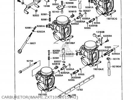 CARBURETOR(&NAMI.ZXT10CE015042) - ZX1100C1 ZX11 1990 USA CALIFORNIA CANADA