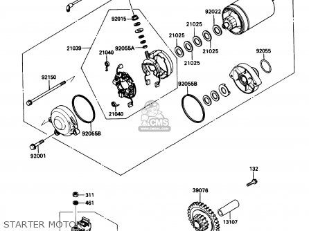STARTER MOTOR - ZX1100C1 ZX11 1990 USA CALIFORNIA CANADA