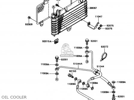 OIL COOLER - ZX1100C1 ZX11 1990 USA CALIFORNIA CANADA