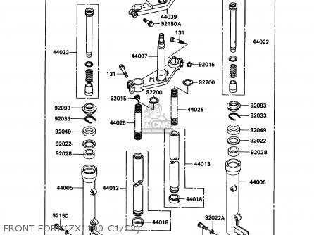 FRONT FORK(ZX1100-C1/C2) - ZX1100C1 ZX11 1990 USA CALIFORNIA CANADA