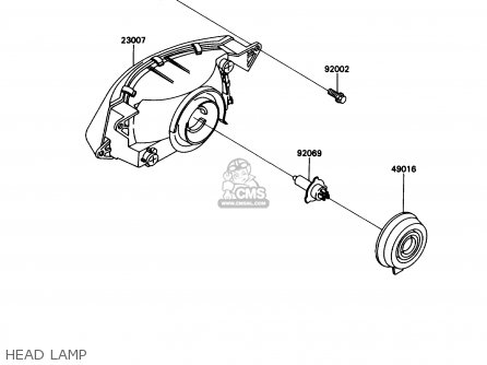 HEAD LAMP - ZX1100C1 ZX11 1990 USA CALIFORNIA CANADA