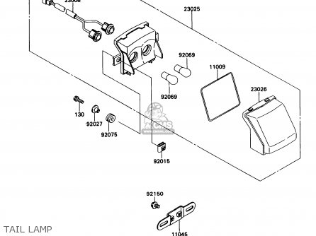 TAIL LAMP - ZX1100C1 ZX11 1990 USA CALIFORNIA CANADA