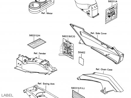 LABEL - ZX1100C1 ZX11 1990 USA CALIFORNIA CANADA