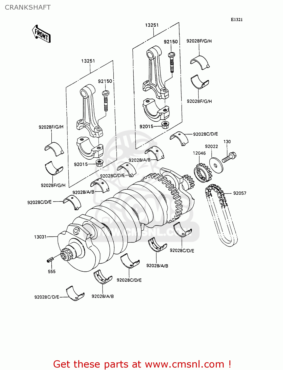 CRANKSHAFT ZX1100C1 ZZR1100 1990 EUROPE UK FR FG GR IT NR SD SP ST
