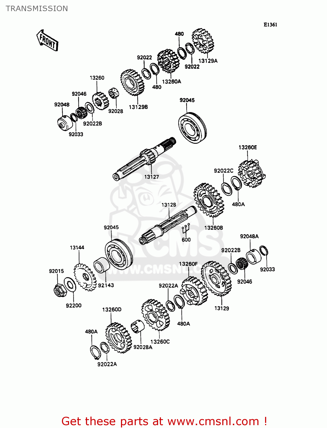 TRANSMISSION ZX1100C1 ZZR1100 1990 EUROPE UK FR FG GR IT NR SD SP ST