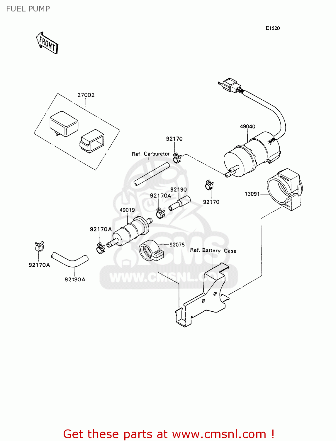 FUEL PUMP ZX1100C1 ZZR1100 1990 EUROPE UK FR FG GR IT NR SD SP ST