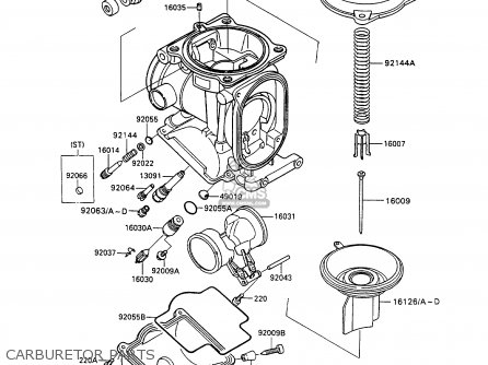 CARBURETOR PARTS - ZX1100C1 ZZR1100 1990 EUROPE UK FR FG GR IT NR SD SP ST