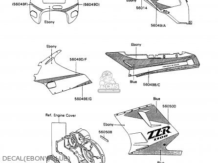 DECAL(EBONY/BLUE) - ZX1100C1 ZZR1100 1990 EUROPE UK FR FG GR IT NR SD SP ST