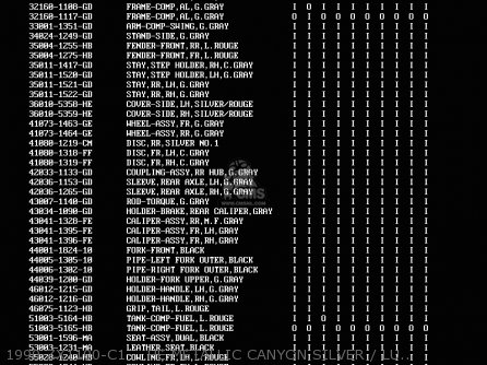 1990 ZX1100-C1    HE METALLIC CANYON SILVER / LUMINOUS ROUGE - ZX1100C1 ZZR1100 1990 EUROPE UK FR FG GR IT NR SD SP ST