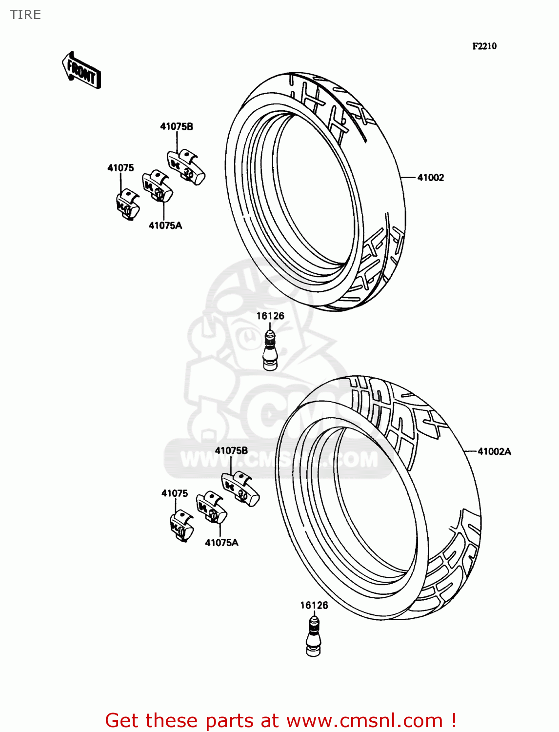 TIRE ZX1100C2 ZX11 1991 USA CALIFORNIA CANADA