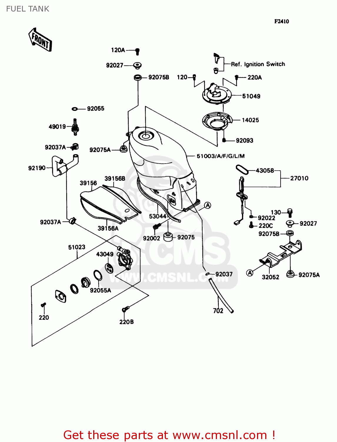 FUEL TANK ZX1100C2 ZX11 1991 USA CALIFORNIA CANADA