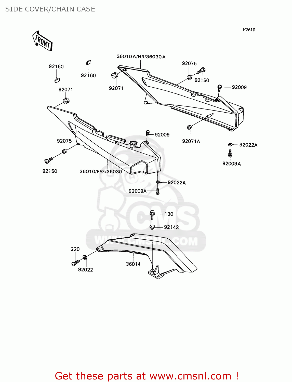 SIDE COVER/CHAIN CASE ZX1100C2 ZX11 1991 USA CALIFORNIA CANADA