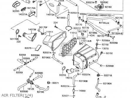 AIR FILTER(1/4) - ZX1100C2 ZX11 1991 USA CALIFORNIA CANADA