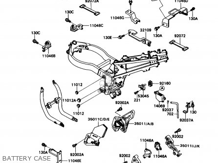 BATTERY CASE - ZX1100C2 ZX11 1991 USA CALIFORNIA CANADA