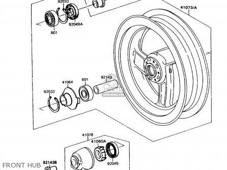 FRONT HUB - ZX1100C2 ZX11 1991 USA CALIFORNIA CANADA