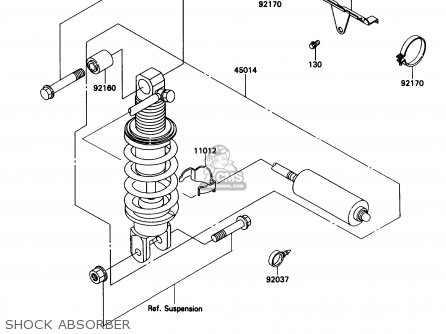 SHOCK ABSORBER - ZX1100C2 ZX11 1991 USA CALIFORNIA CANADA