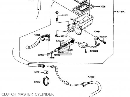 CLUTCH MASTER CYLINDER - ZX1100C2 ZX11 1991 USA CALIFORNIA CANADA