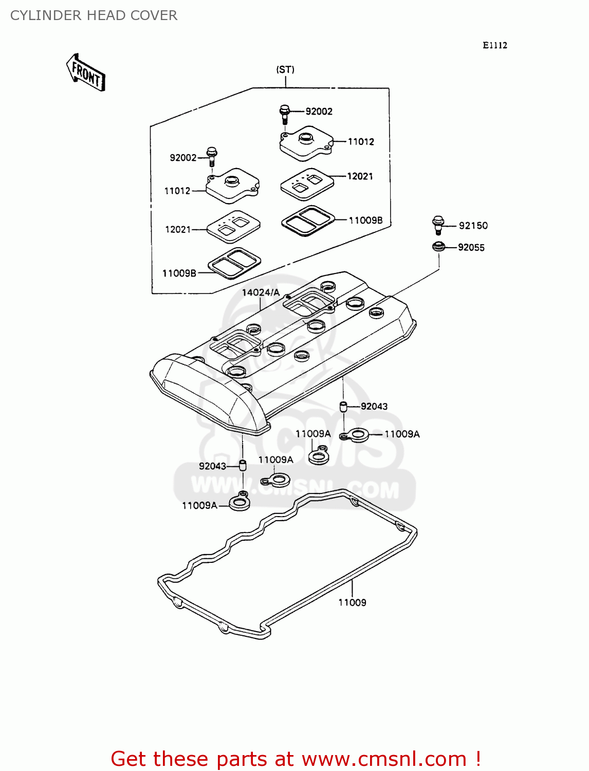 CYLINDER HEAD COVER ZX1100C2 ZZR1100 1991 EUROPE UK FR FG GR IT NR SD SP ST