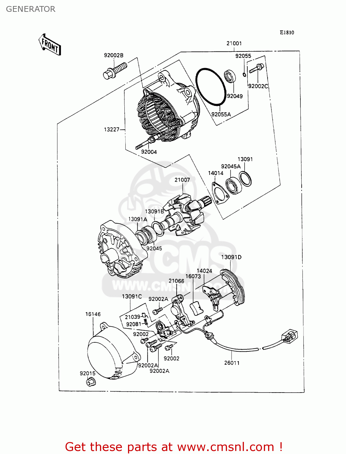 GENERATOR ZX1100C2 ZZR1100 1991 EUROPE UK FR FG GR IT NR SD SP ST