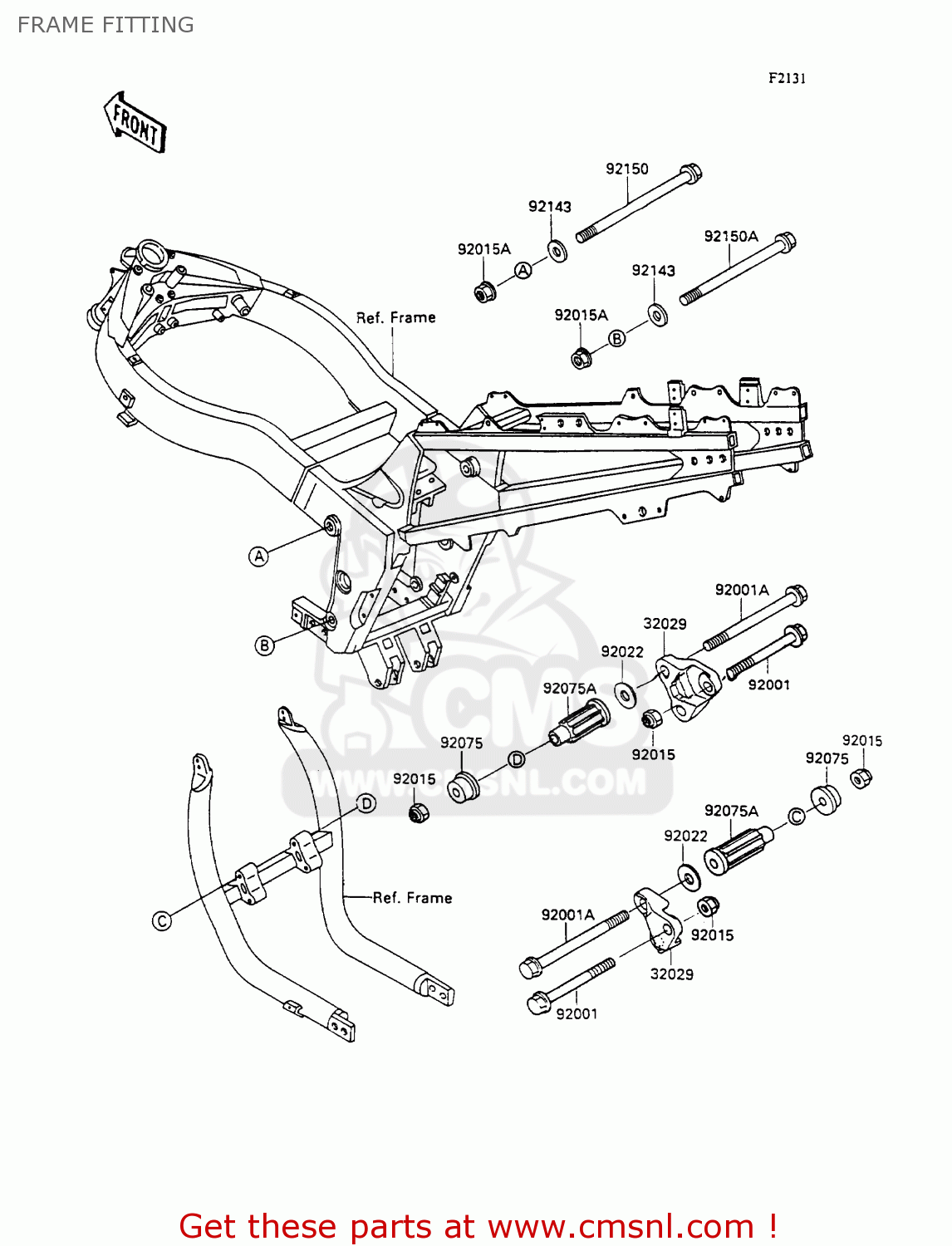 FRAME FITTING ZX1100C2 ZZR1100 1991 EUROPE UK FR FG GR IT NR SD SP ST
