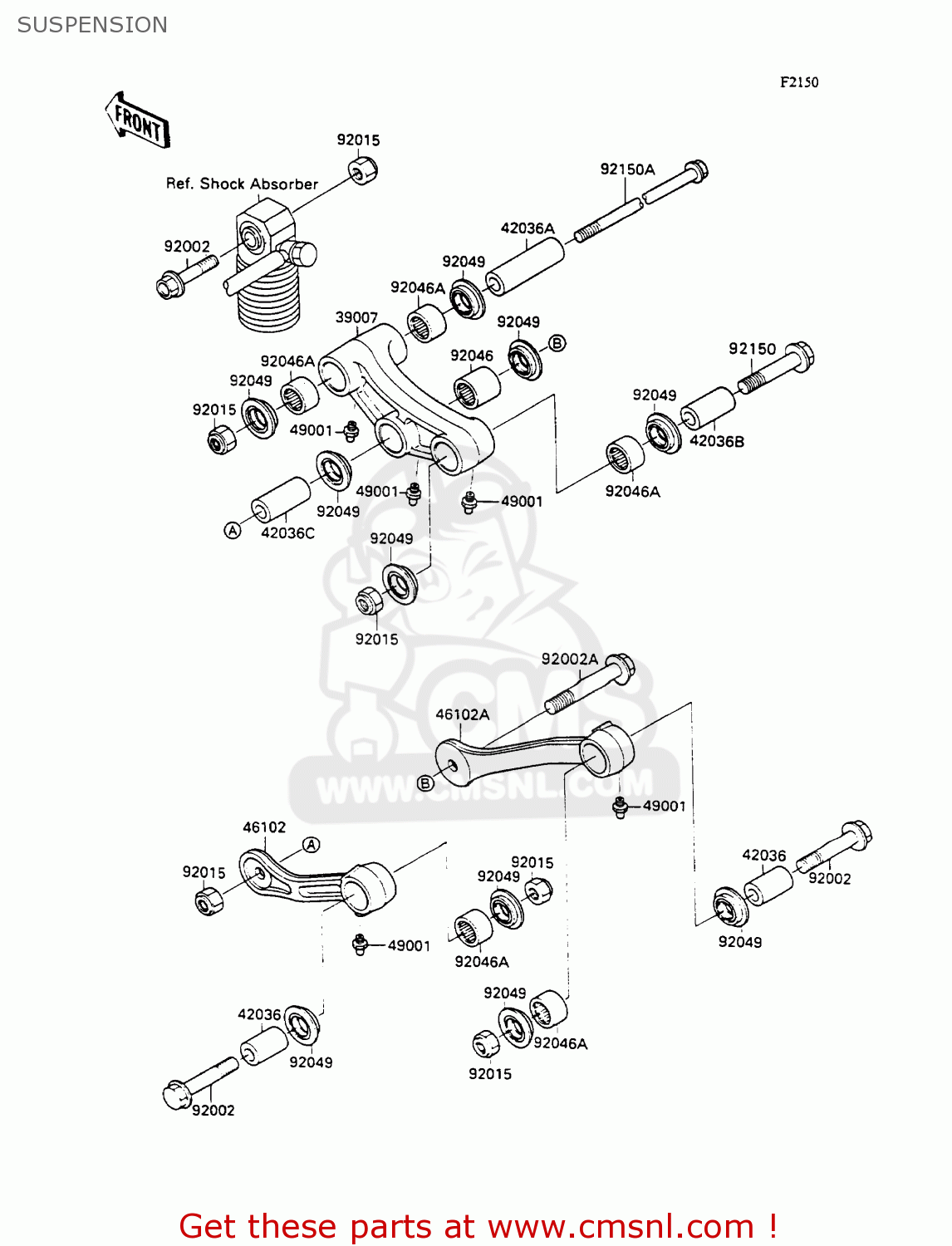 SUSPENSION ZX1100C2 ZZR1100 1991 EUROPE UK FR FG GR IT NR SD SP ST