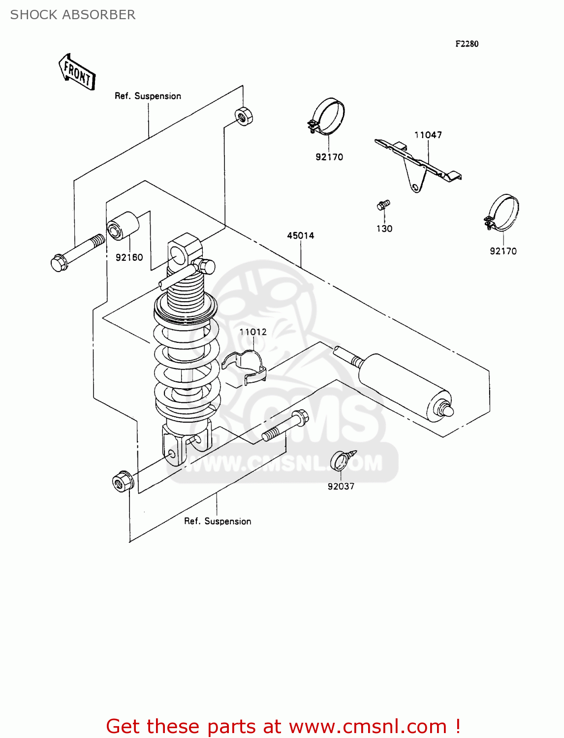 SHOCK ABSORBER ZX1100C2 ZZR1100 1991 EUROPE UK FR FG GR IT NR SD SP ST