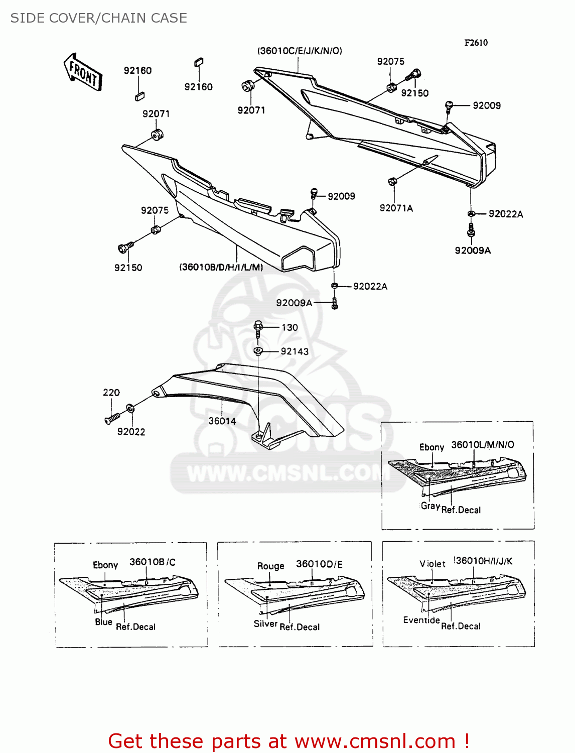 SIDE COVER/CHAIN CASE ZX1100C2 ZZR1100 1991 EUROPE UK FR FG GR IT NR SD SP ST