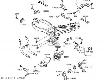 BATTERY CASE - ZX1100C2 ZZR1100 1991 EUROPE UK FR FG GR IT NR SD SP ST
