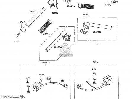 HANDLEBAR - ZX1100C2 ZZR1100 1991 EUROPE UK FR FG GR IT NR SD SP ST