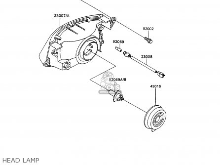HEAD LAMP - ZX1100C2 ZZR1100 1991 EUROPE UK FR FG GR IT NR SD SP ST