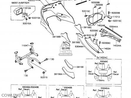 COWLING - ZX1100C2 ZZR1100 1991 EUROPE UK FR FG GR IT NR SD SP ST