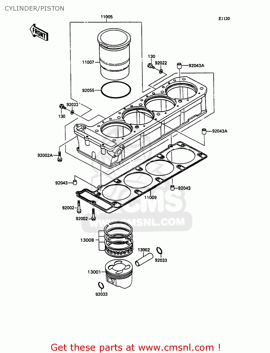 CYLINDER/PISTON ZX1100C2A ZZR1100 1991 UNITED KINGDOM FG