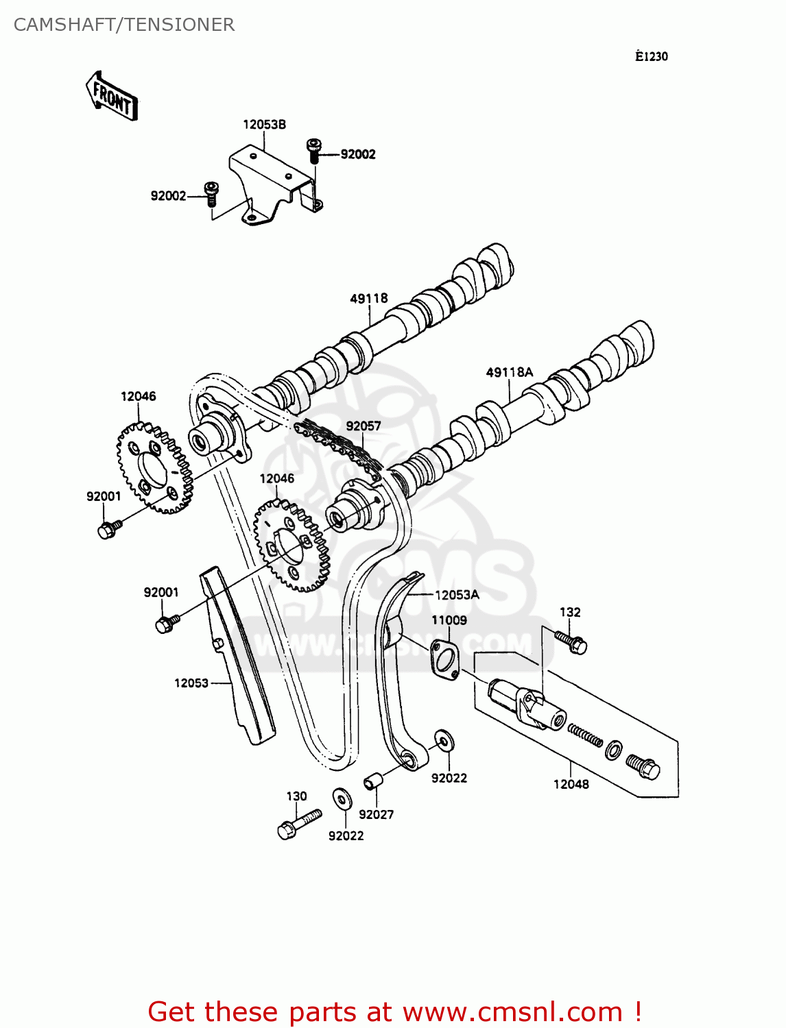CAMSHAFT/TENSIONER ZX1100C2A ZZR1100 1991 UNITED KINGDOM FG
