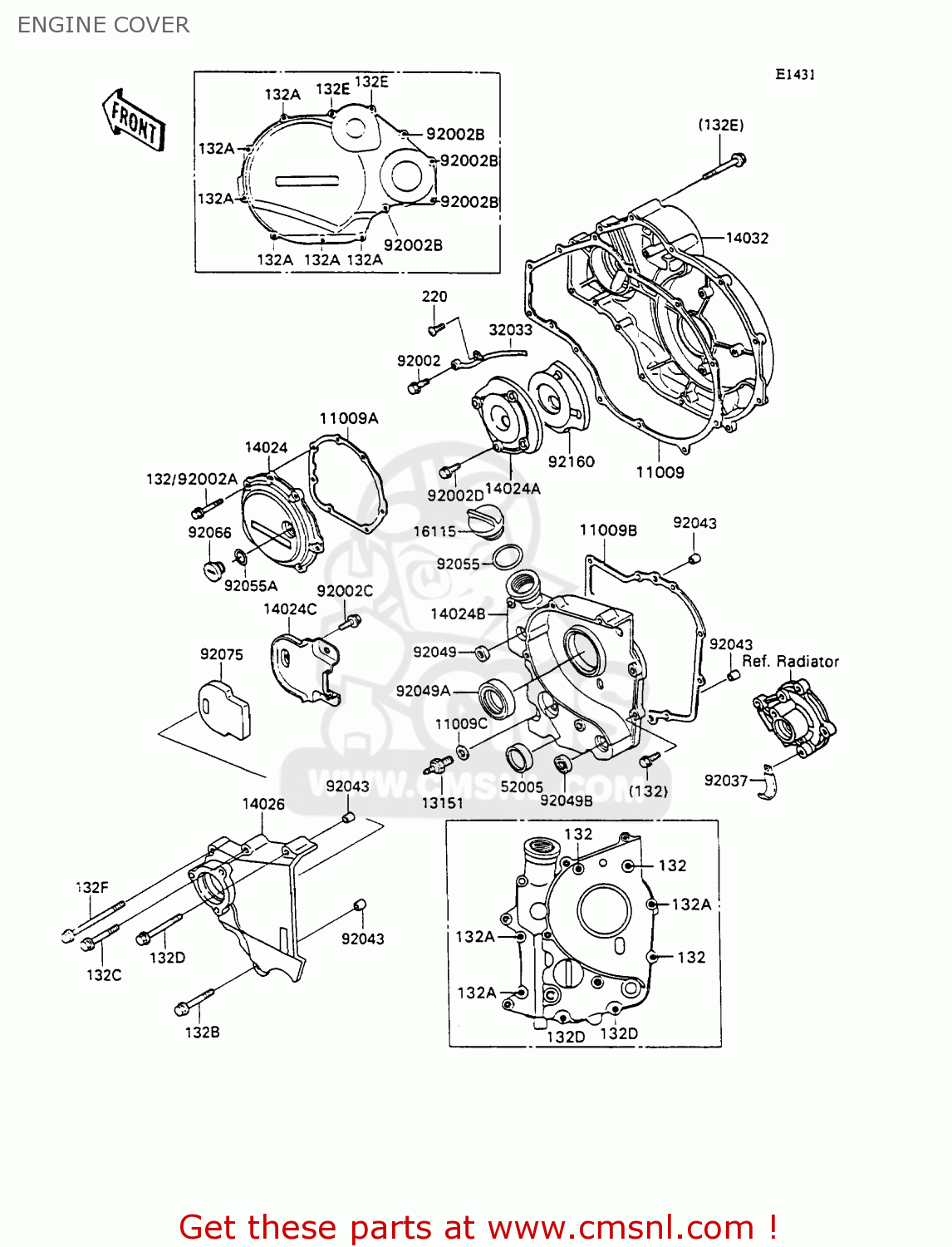 ENGINE COVER ZX1100C2A ZZR1100 1991 UNITED KINGDOM FG