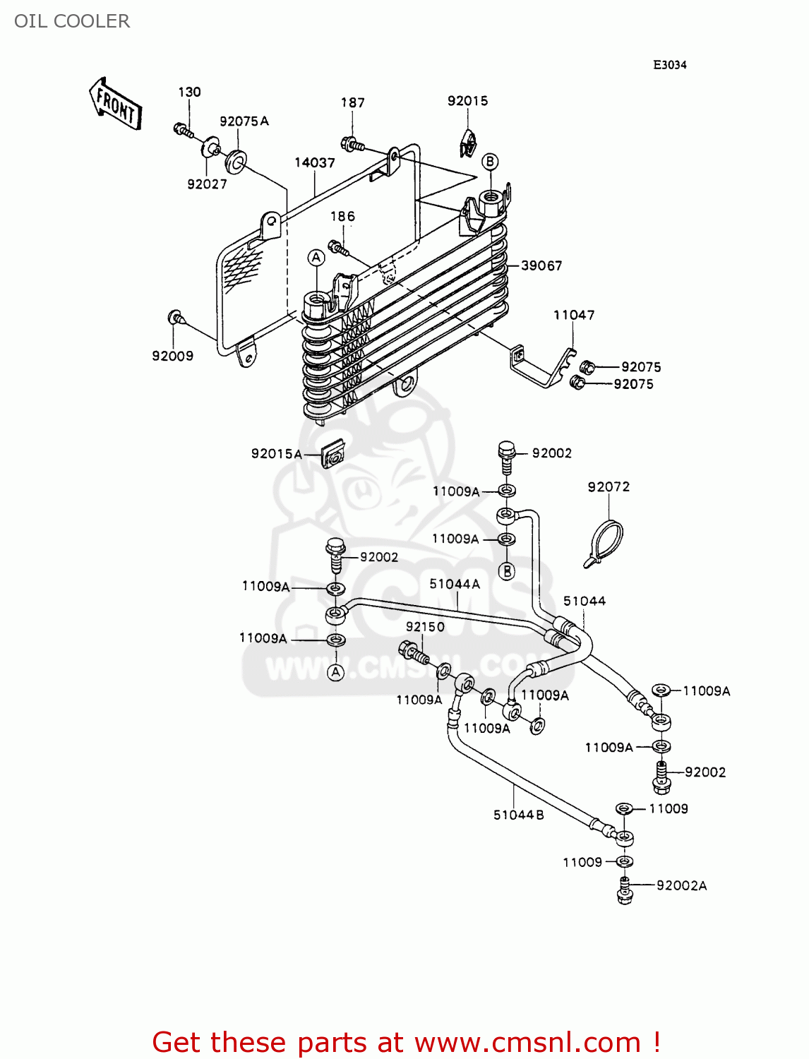 OIL COOLER ZX1100C2A ZZR1100 1991 UNITED KINGDOM FG