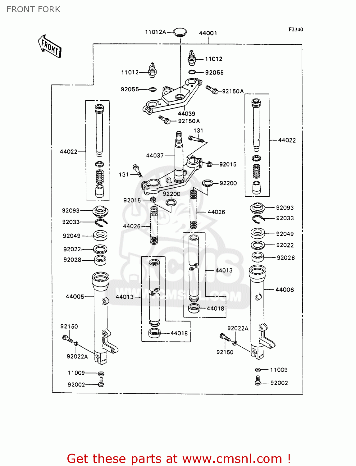 FRONT FORK ZX1100C2A ZZR1100 1991 UNITED KINGDOM FG