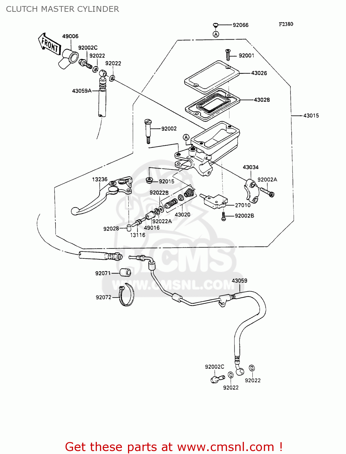 CLUTCH MASTER CYLINDER ZX1100C2A ZZR1100 1991 UNITED KINGDOM FG