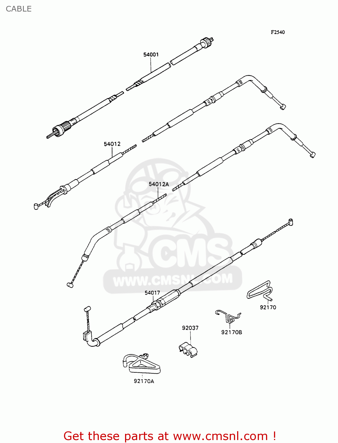 CABLE ZX1100C2A ZZR1100 1991 UNITED KINGDOM FG