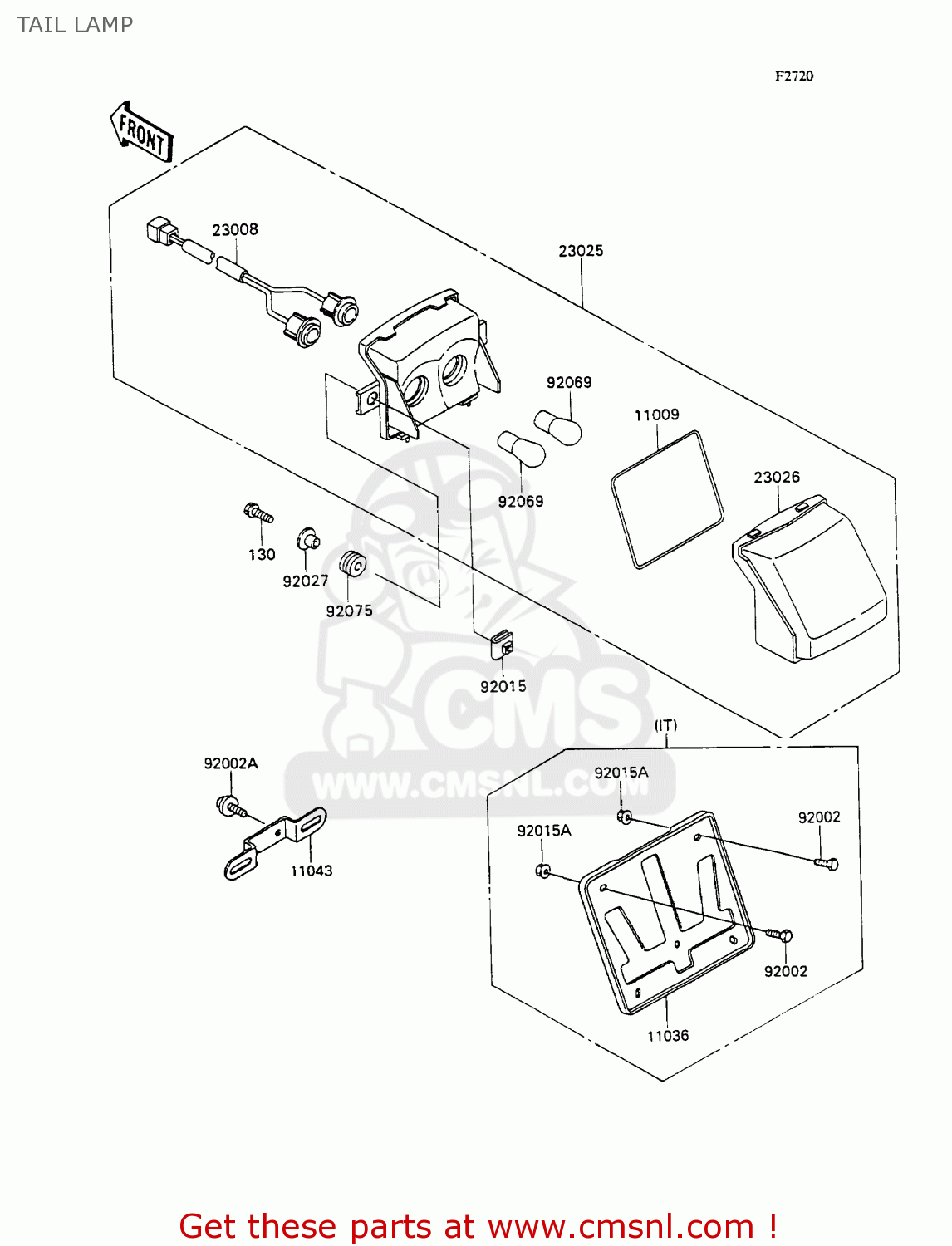 TAIL LAMP ZX1100C2A ZZR1100 1991 UNITED KINGDOM FG