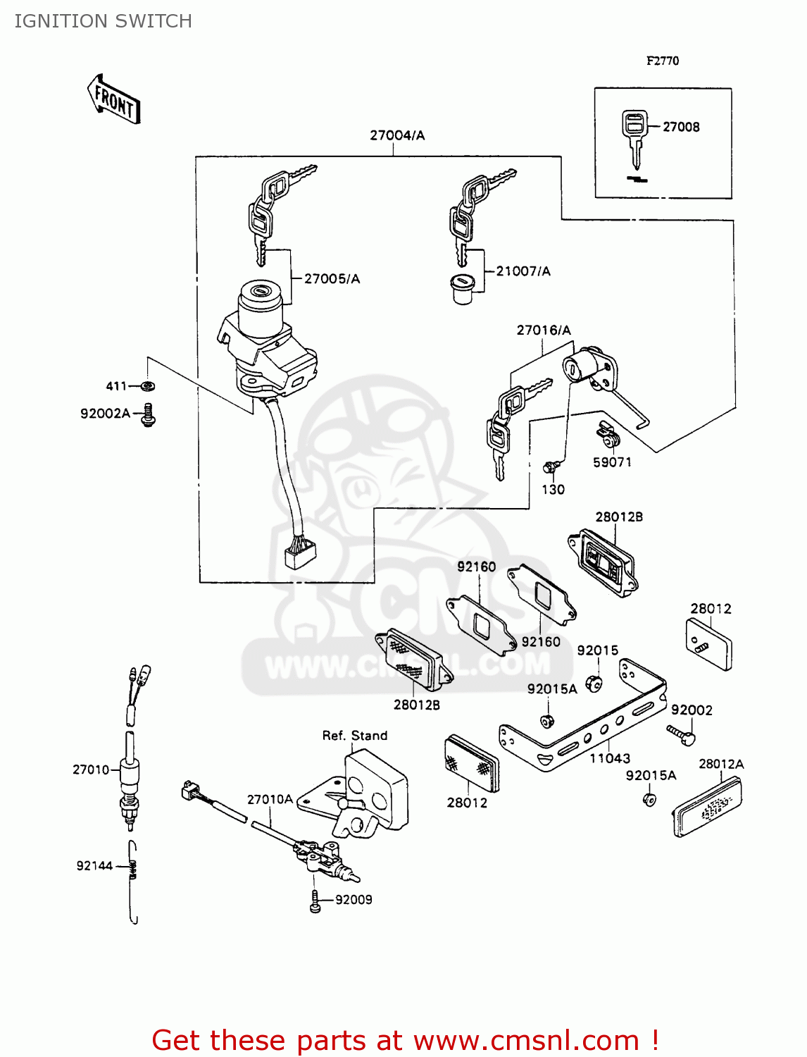 IGNITION SWITCH ZX1100C2A ZZR1100 1991 UNITED KINGDOM FG