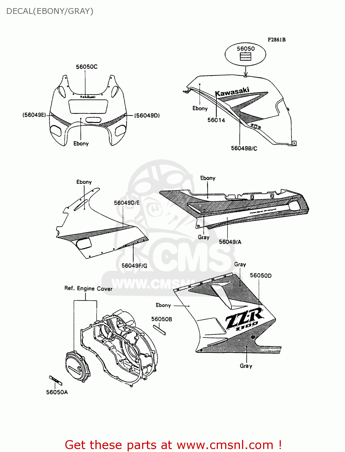 DECAL(EBONY/GRAY) ZX1100C2A ZZR1100 1991 UNITED KINGDOM FG