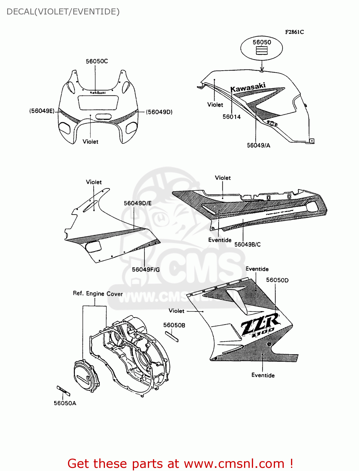 DECAL(VIOLET/EVENTIDE) ZX1100C2A ZZR1100 1991 UNITED KINGDOM FG